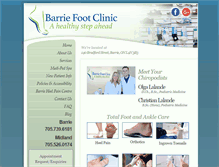 Tablet Screenshot of barriefootclinic.com